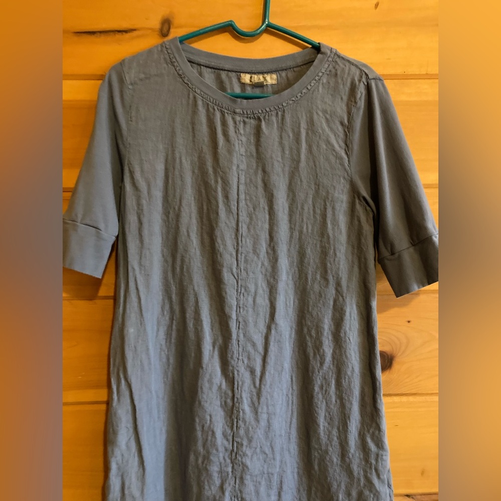 FLAX linen dress SIZE Petite (X-Small) • cornflower blue • NWOT • pockets! 😍 - Picture 9 of 16